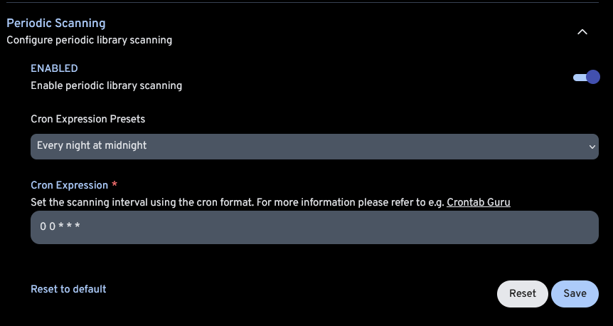 Set custom scan interval for external library